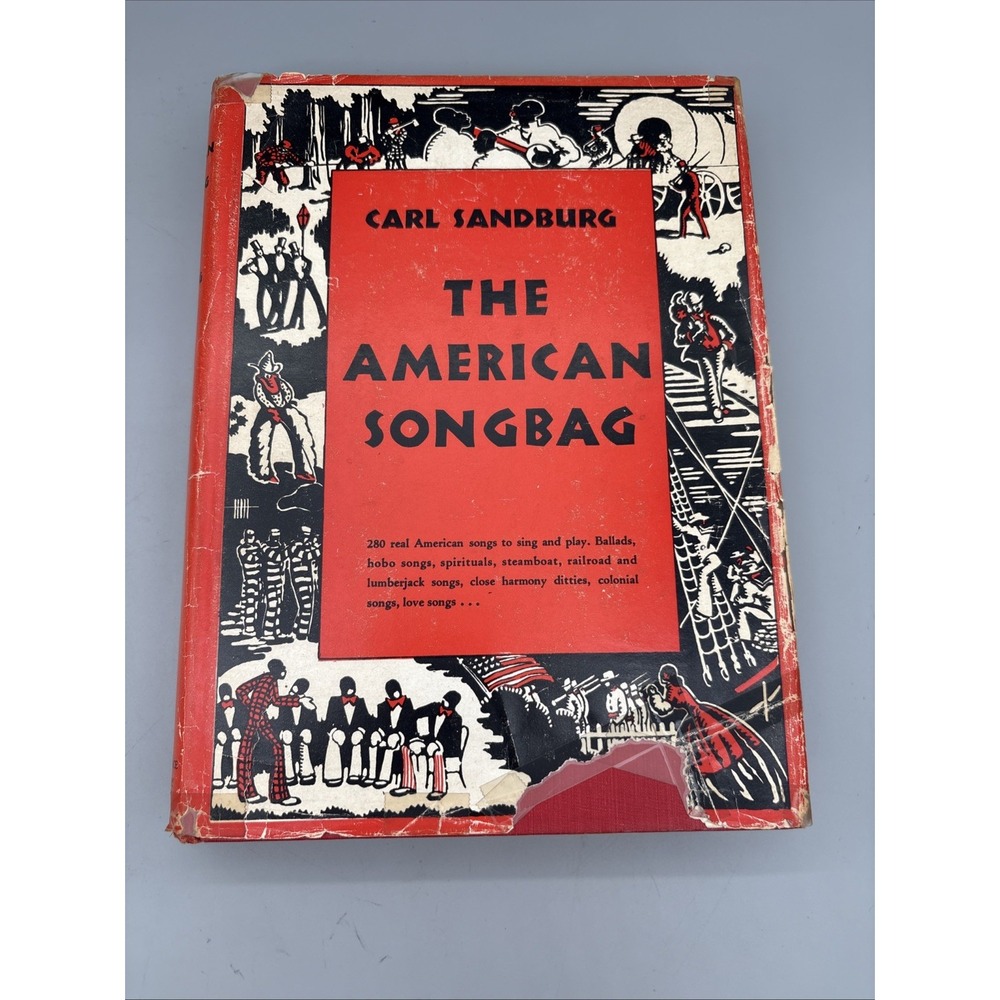 Vintage 1927 The American Songbag Book Carl Sandburg HC DJ